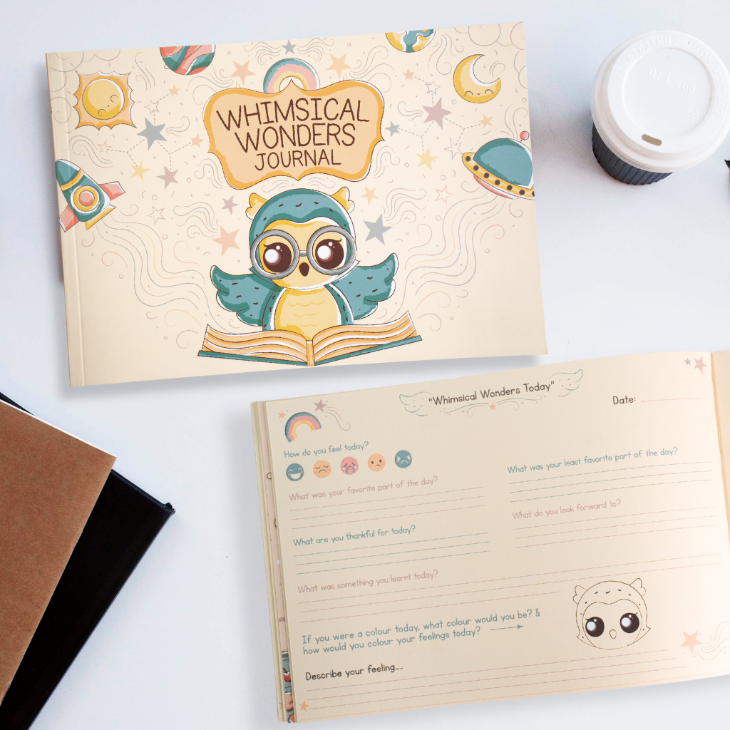 Whimsical Wonders Journal + Sticker Sheet (Set of 3) +  Whimsy's Magnetic Bookmark